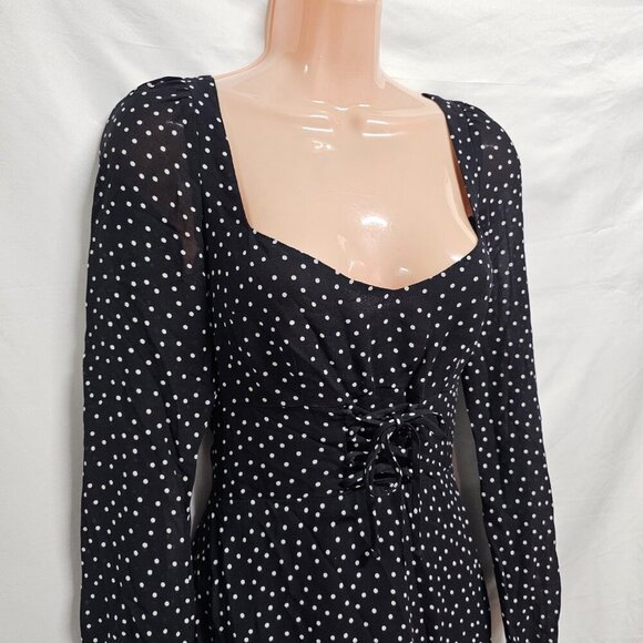 Reformation Bradshaw Dress in Selene Black and White Polka Dots Size 2 - Picture 5 of 14